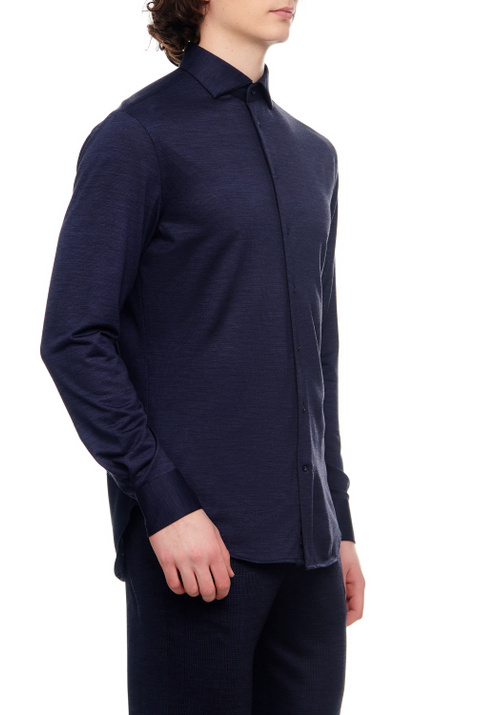 Emporio Armani Рубашка из шерсти и лиоцелла ( цвет), артикул D41CM2-D1C14 | Фото 3
