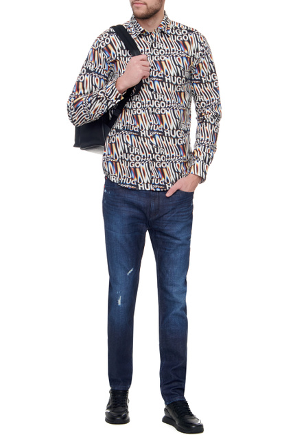 Рубашка Ermo из натурального хлопка с принтом|Основной цвет:Мультиколор|Артикул:50463127 | Фото 2