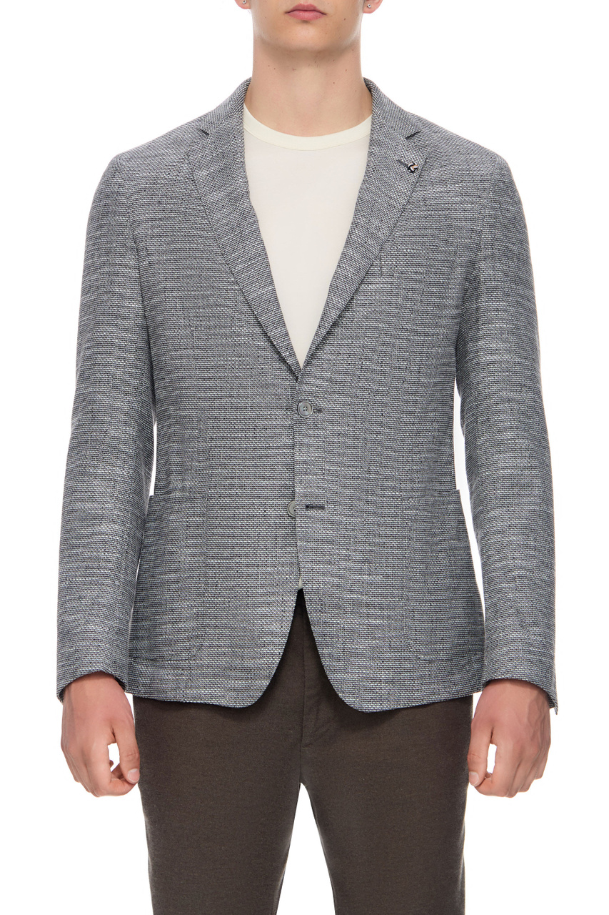 Пиджак приталенного кроя|Основной цвет:Серый|Артикул:50497273 | Фото 1