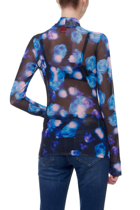 HUGO Прозрачная блуза с высоким воротником ( цвет), артикул 50461708 | Фото 5