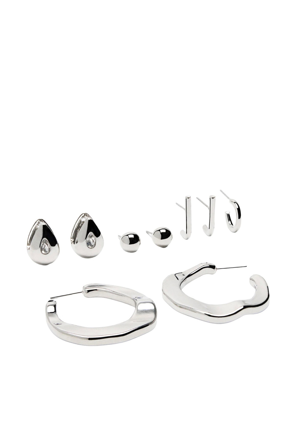 Серьги в комплекте из 4 пар|Основной цвет:Серебристый Женский Parfois Серьги в комплекте из 4 пар (цвет ), артикул 239335 | Фото 1