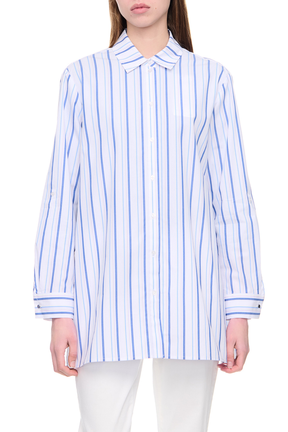 Женский Gerry Weber Рубашка из натурального хлопка в полоску (цвет ), артикул 860016-66423 | Фото 4