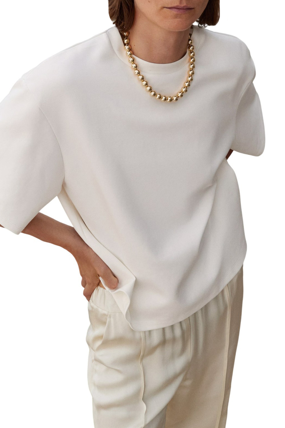 Футболка CELIA свободного кроя|Основной цвет:Белый Женский Mango Футболка CELIA свободного кроя (цвет ), артикул 17076358 | Фото 2