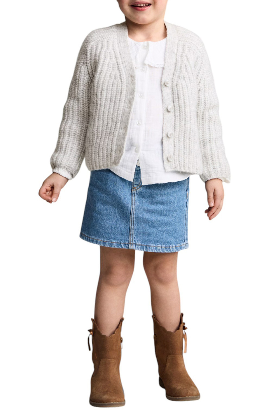 Малышкам девочкам Mango Kids Кардиган CLOUD однотонный (цвет ), артикул 87050639 | Фото 3