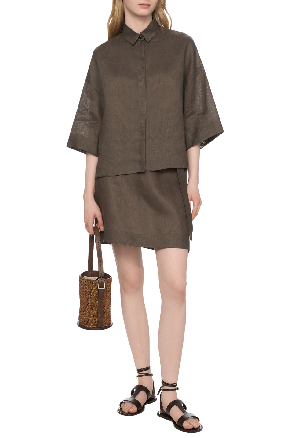 Женский Max Mara Юбка SCOGLIO из льна (цвет ), артикул 2516101018 | Фото 3