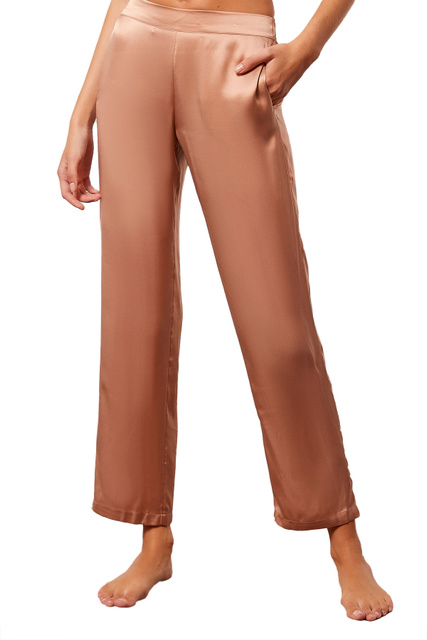 Пижамные брюки PEARLY из натурального шелка|Основной цвет:Пудровый|Артикул:6529637 | Фото 1