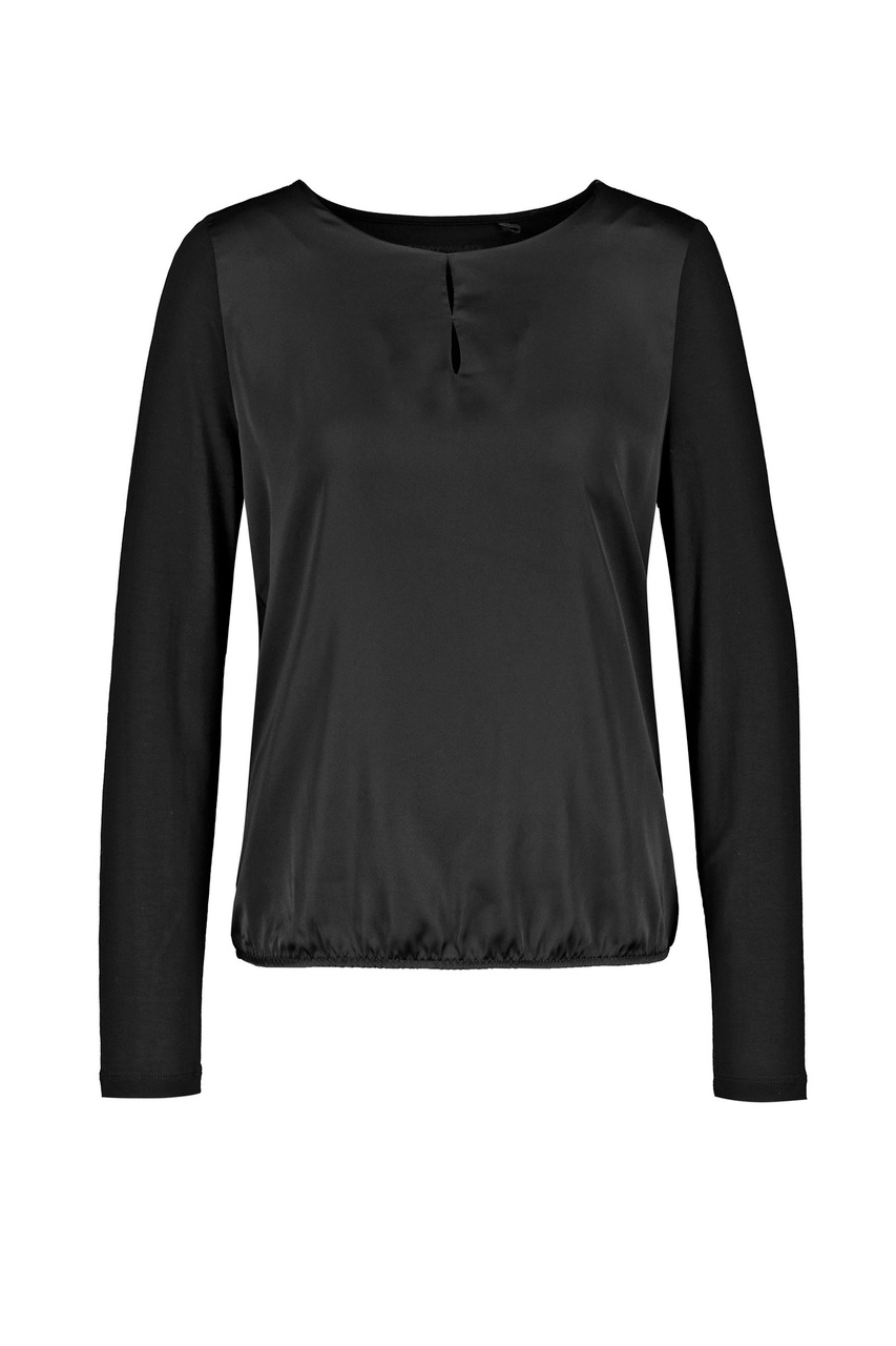 Блузка из эластичной вискозы|Основной цвет:Черный|Артикул:170051-44002 | Фото 1