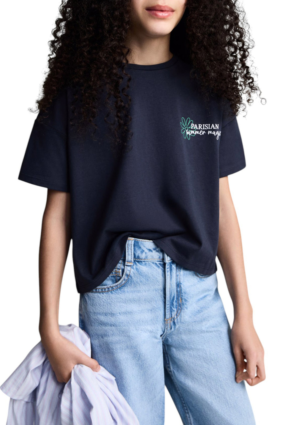 Девочкам Mango Kids Футболка MAGIC из хлопка (цвет ), артикул 87076711 | Фото 3