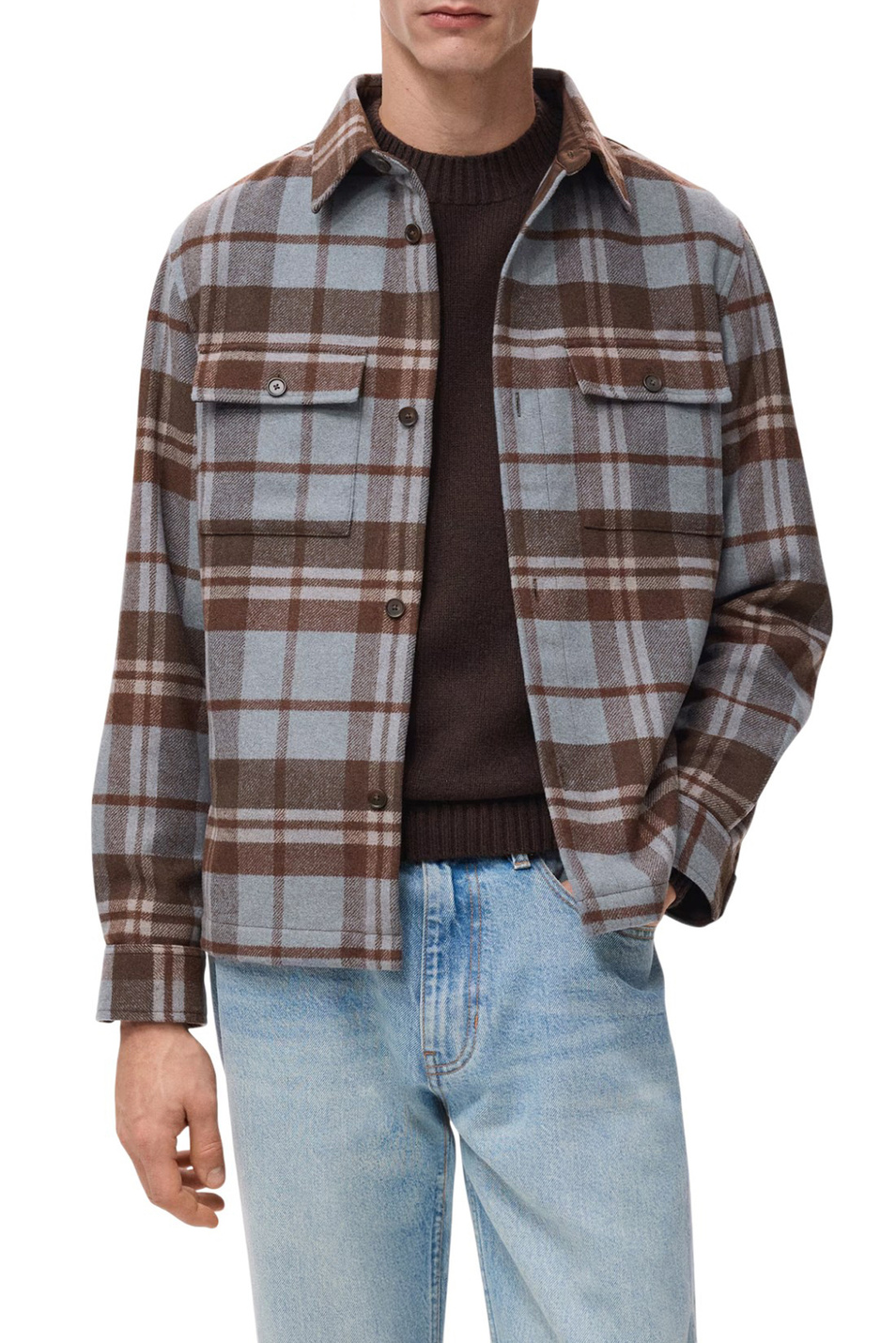 Мужской Mango Man Рубашка DRUM в клетку (цвет ), артикул 27071225 | Фото 3