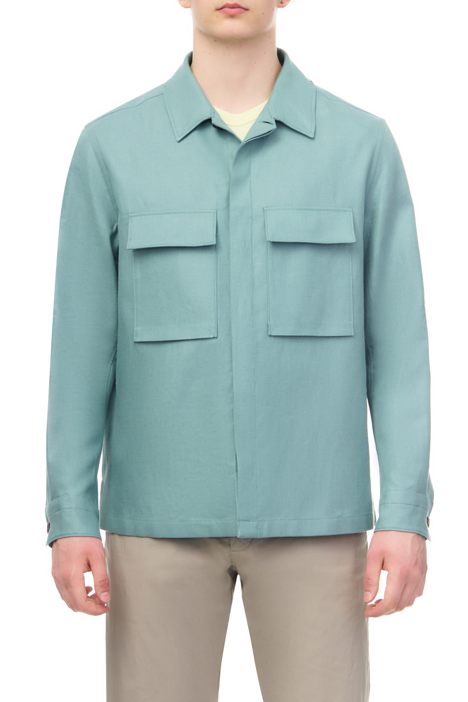 Мужской Zegna Куртка-рубашка из чистого льна (цвет ), артикул UBV60A5-SOT10-14G | Фото 3