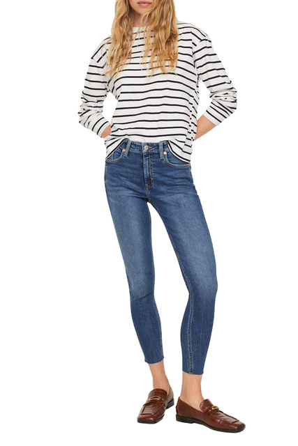 Укороченные джинсы скинни ISA|Основной цвет:Синий|Артикул:27011105 | Фото 2