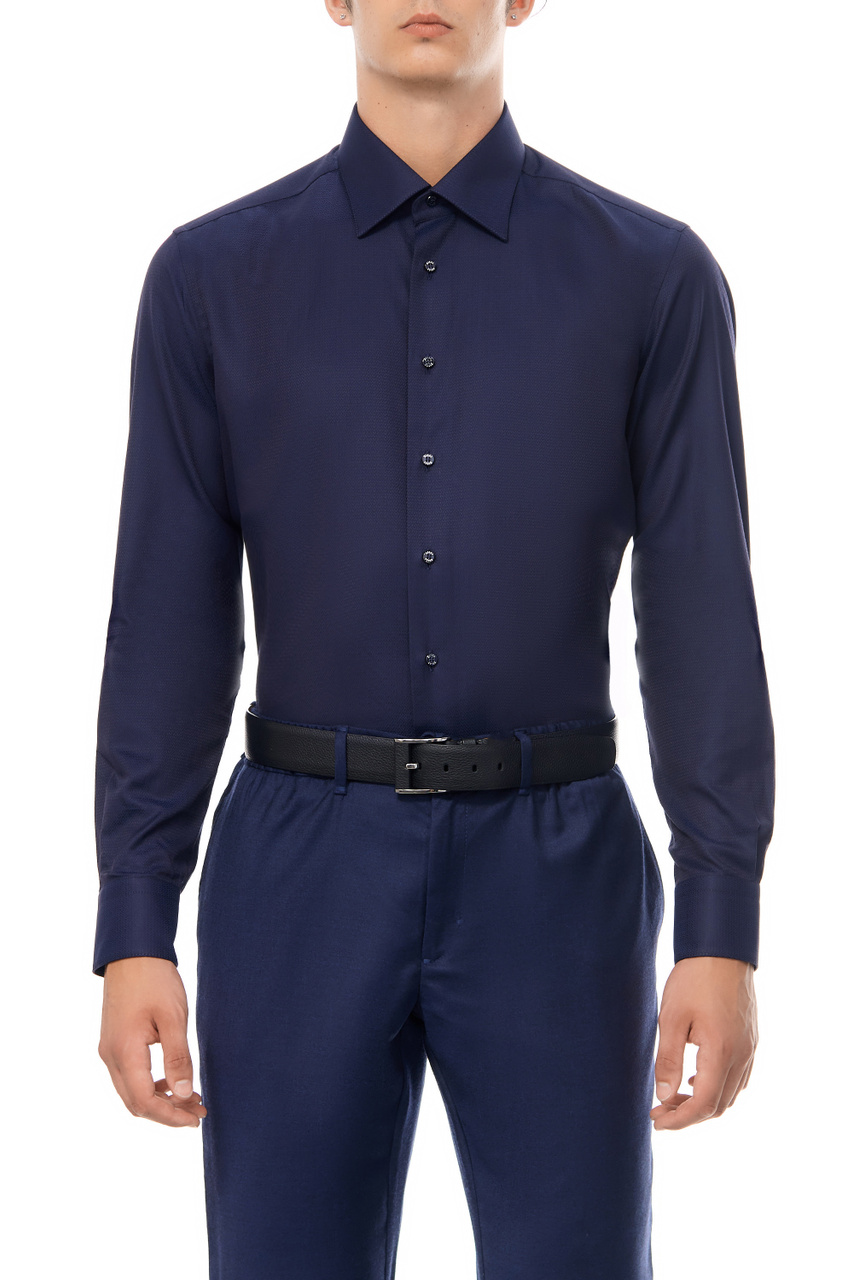 Рубашка из натурального хлопка|Основной цвет:Синий|Артикул:CLAA01ZS13113ZS411256 | Фото 1