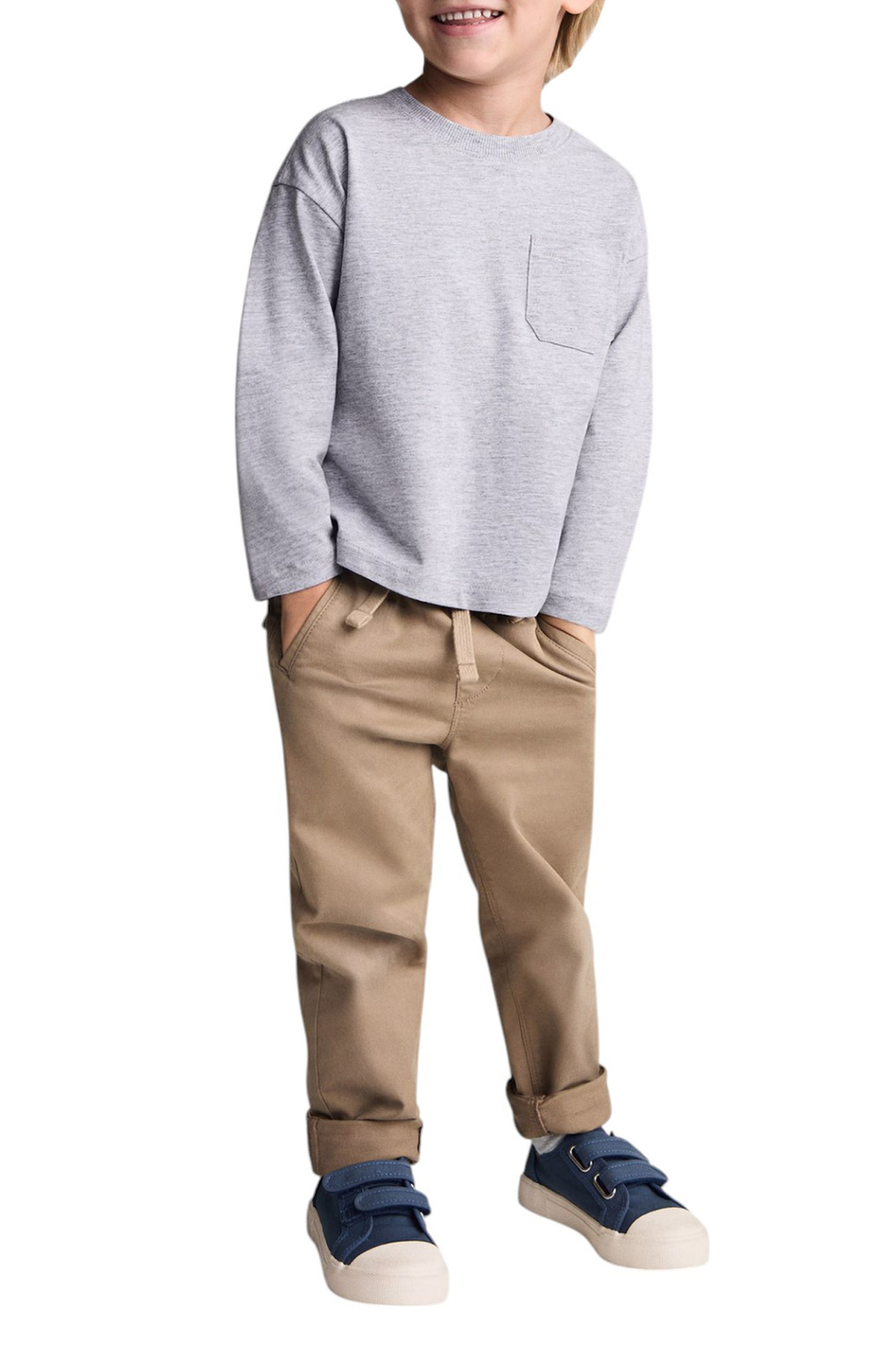 Малышам мальчикам Mango Kids Лонгслив BASICAB7 с накладным карманом (цвет ), артикул 87820650 | Фото 3