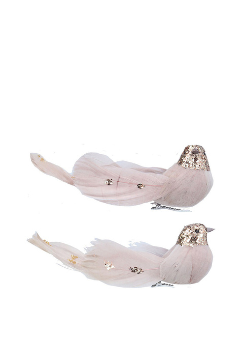 Gisela Graham Елочная игрушка на клипсе "Птица пыльно-розовая" 5 см в ассортименте ( цвет), артикул 14074 | Фото 1