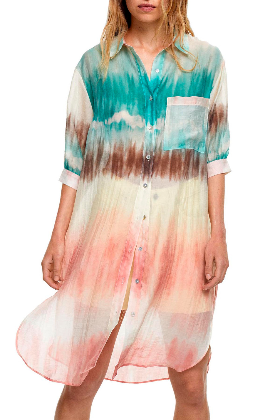 Parfois Платье-рубашка с принтом "тай-дай" (цвет ), артикул 197886 | Фото 3