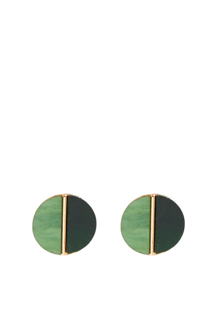 Цветные серьги-кольца|Основной цвет:Зеленый|Артикул:201183 | Фото 1