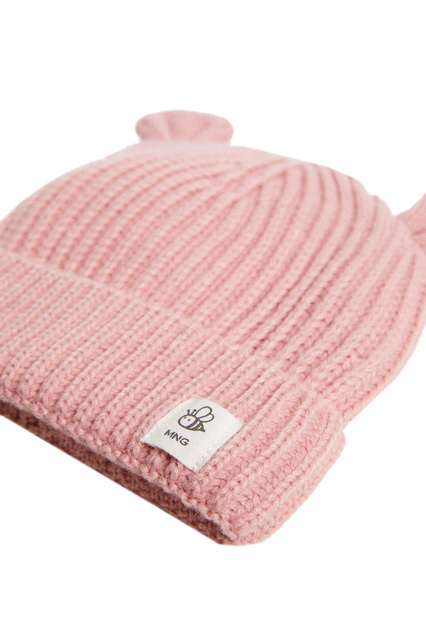 Вязаная шапка QUEBECH с ушками|Основной цвет:Розовый|Артикул:37025951 | Фото 2