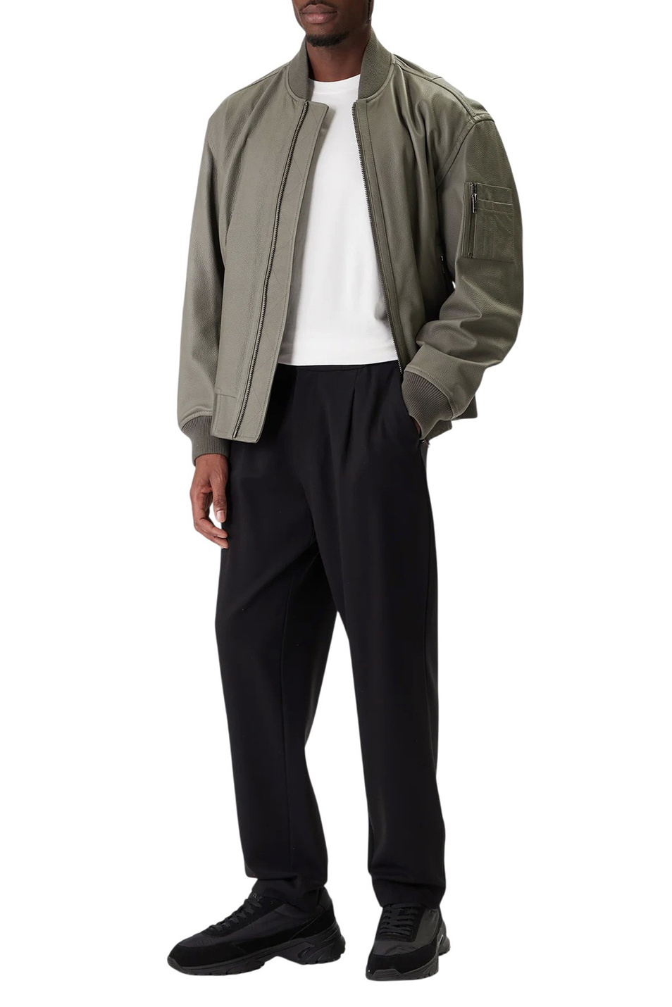 Мужской BOSS Бомбер Jakri из натуральной кожи (цвет ), артикул 50552151 | Фото 2