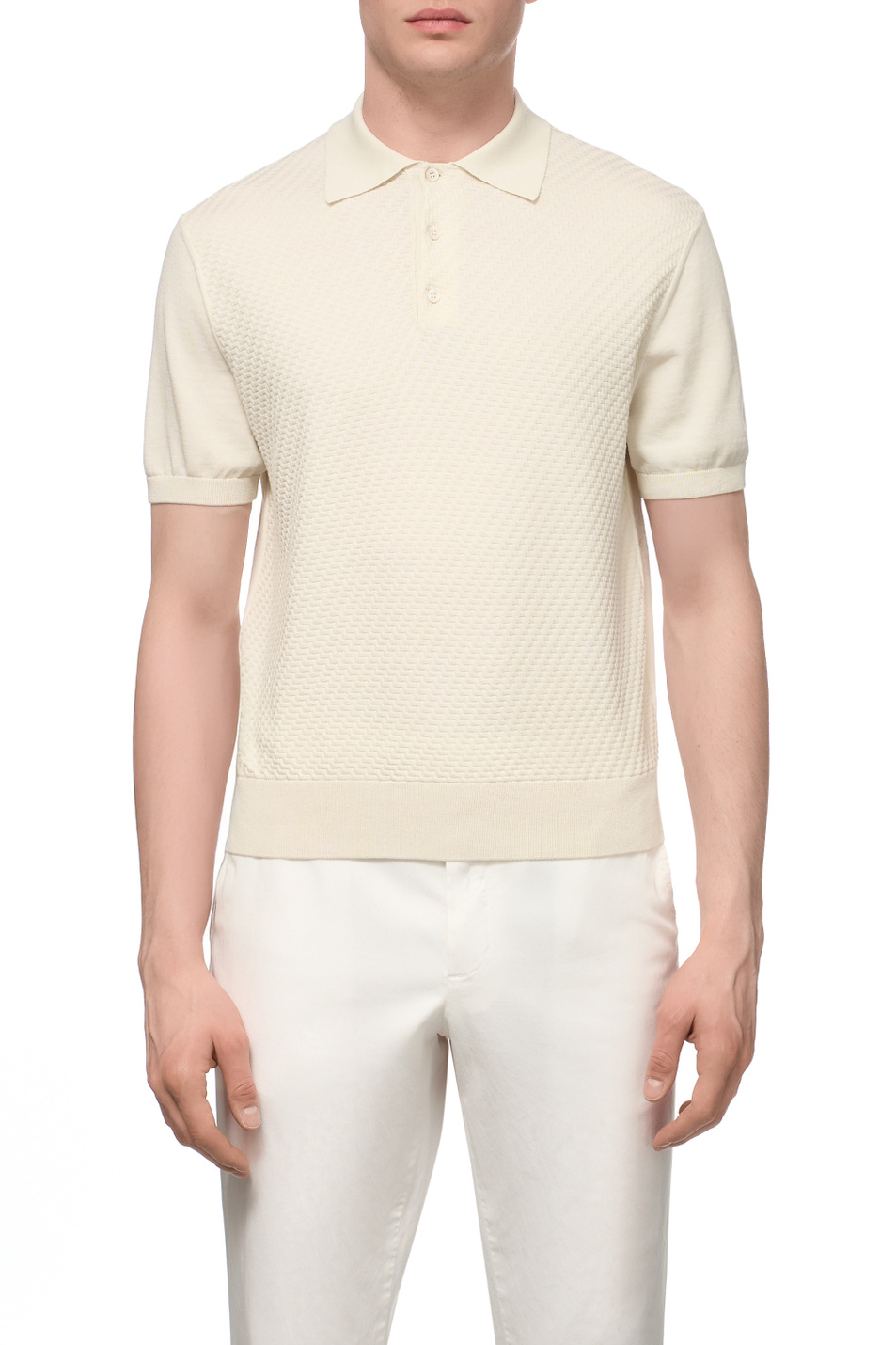 Мужской Canali Поло из хлопка и шелка (цвет ), артикул C0127MK02466 | Фото 3