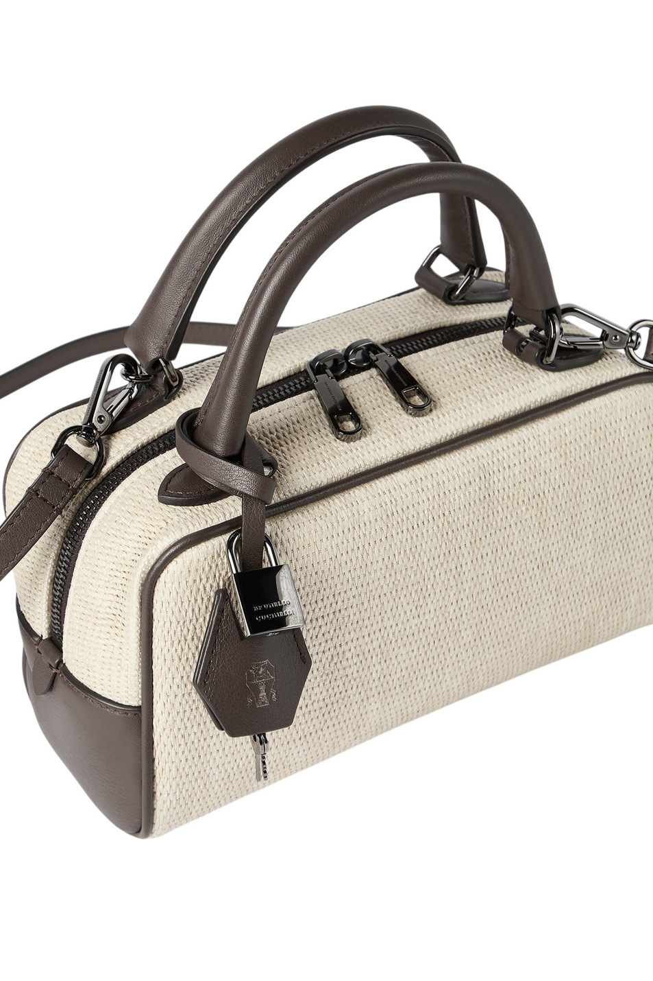 Сумка Boston Explorer|Основной цвет:Кремовый Женский Brunello Cucinelli Сумка Boston Explorer (цвет ), артикул MB72D2631 | Фото 3