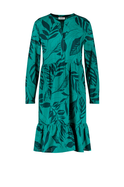 Платье из натурального хлопка с принтом|Основной цвет:Зеленый|Артикул:780010-31505 | Фото 1