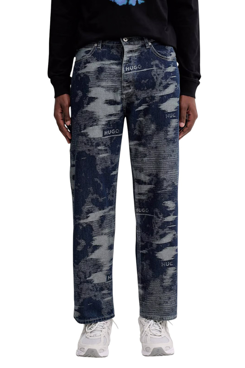 Мужской HUGO Джинсы из хлопка с принтом (цвет ), артикул 50547642 | Фото 4
