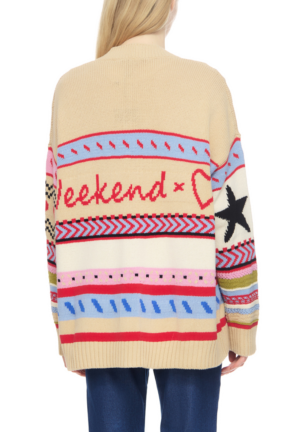 Женский Weekend Max Mara Кардиган ALCAZAR из смесового хлопка с принтом (цвет ), артикул 2353460639 | Фото 4