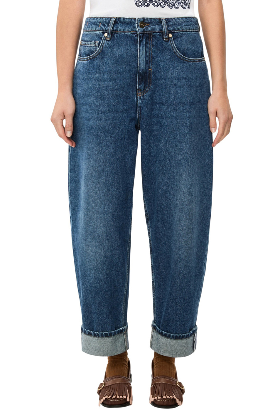 Женский iBLUES Джинсы IBLCHARLOTTE из хлопка (цвет ), артикул 2617181071 | Фото 3