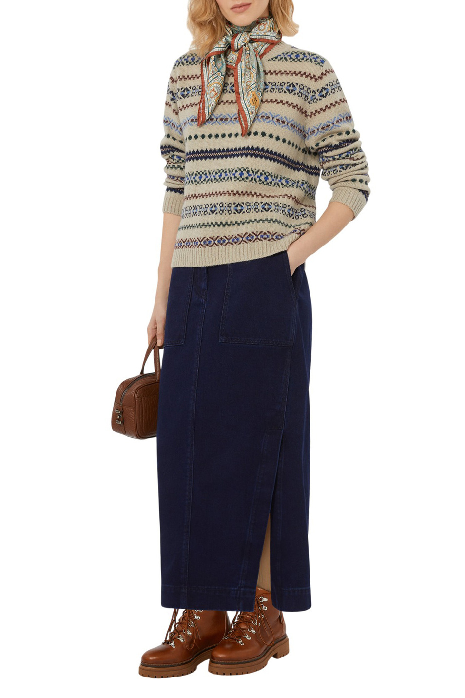 Женский Weekend Max Mara Юбка-макси VALIKA джинсовая (цвет ), артикул 2525106042 | Фото 2