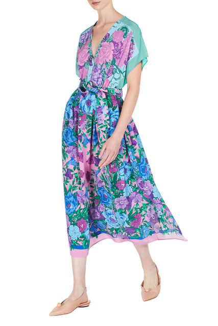 Платье CANOSA из чистого шелка с принтом|Основной цвет:Зеленый|Артикул:2352210431 | Фото 2