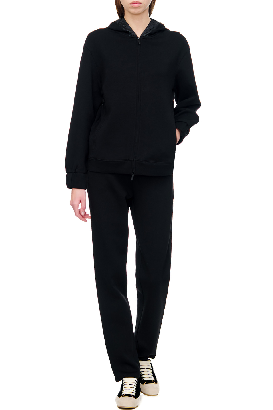 Женский Emporio Armani Брюки прямого кроя с логотипом (цвет ), артикул 6L2P6C-1JHSZ | Фото 2