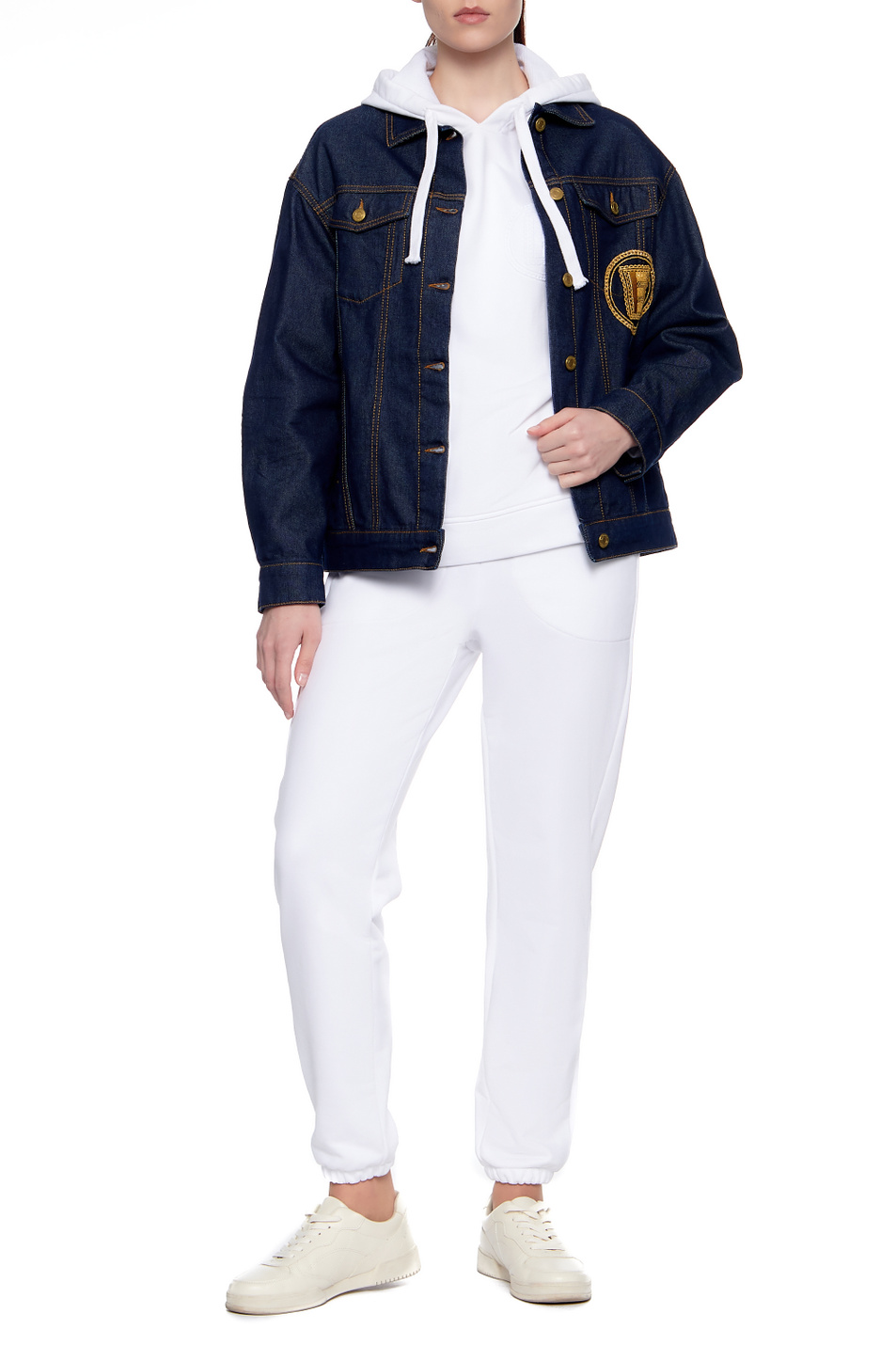 Ermanno Firenze Джинсовая куртка с вышитым логотипом на кармане (цвет ), артикул D38ETCP24OPR | Фото 3