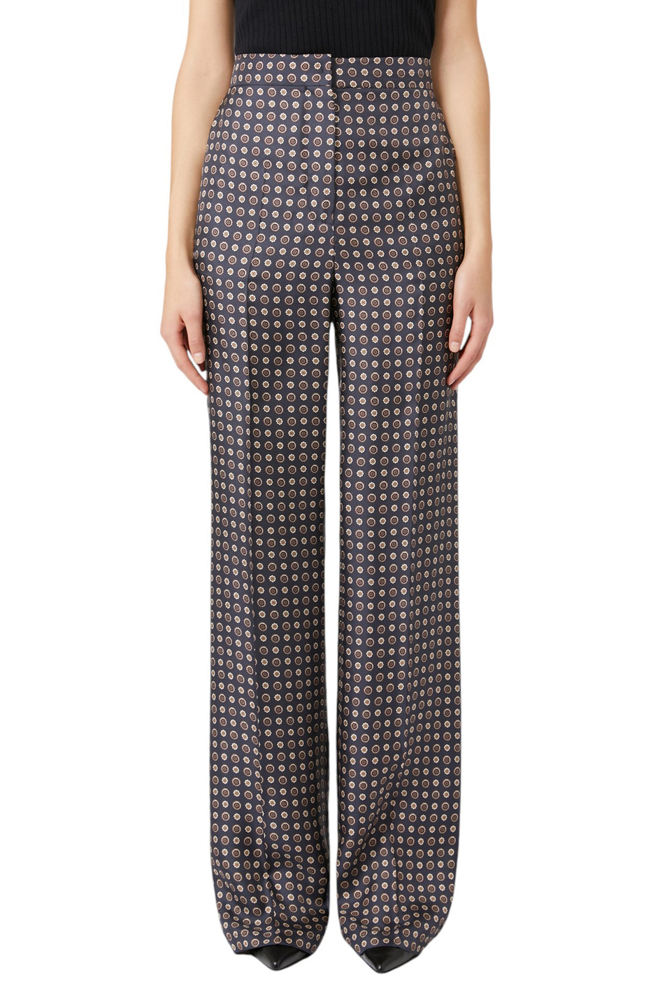 Женский Max Mara Брюки FAUNA из шелка с принтом (цвет ), артикул 2526136071 | Фото 3