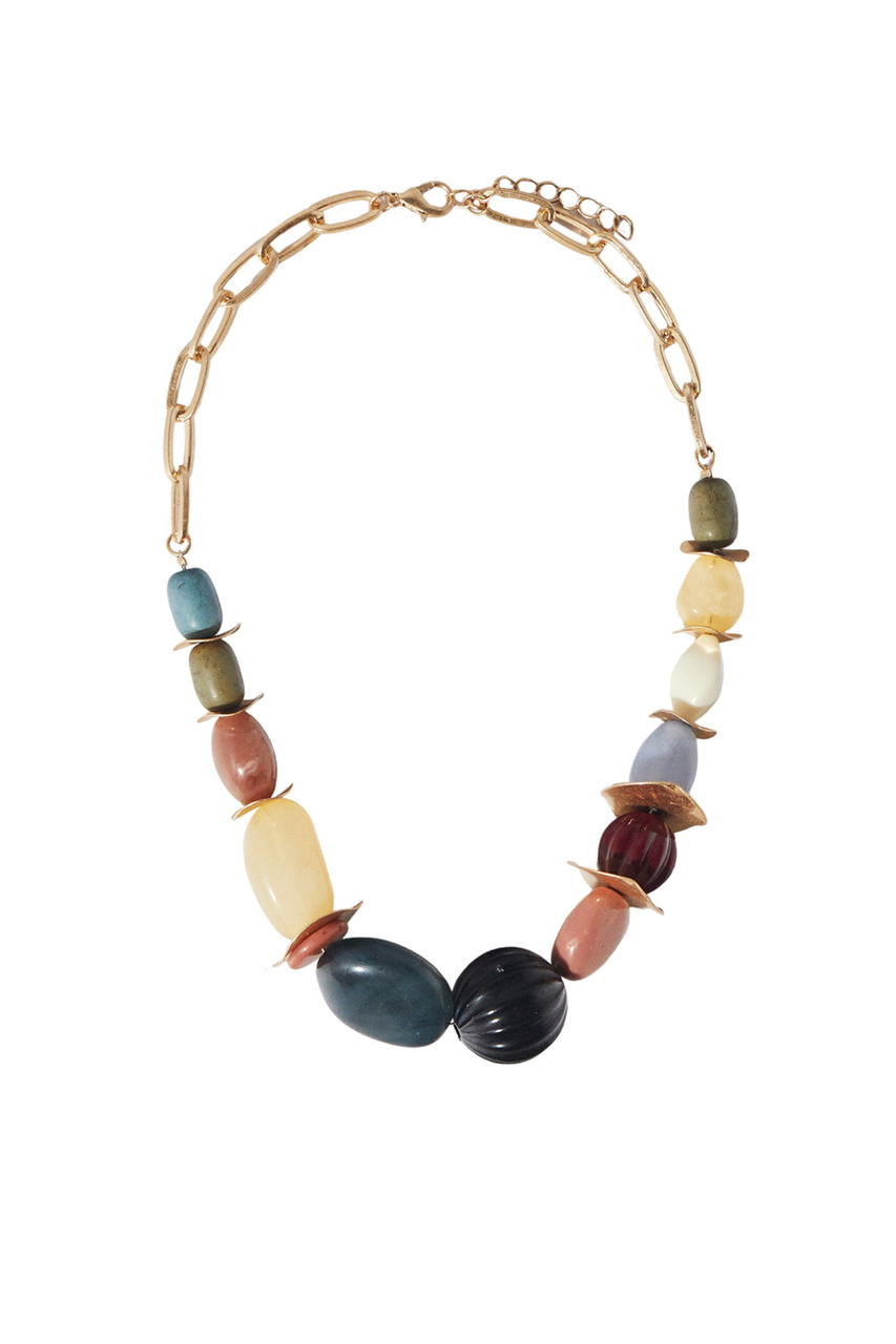 Ожерелье разноцветное с камнем|Основной цвет:Разноцветный|Артикул:212545 | Фото 1