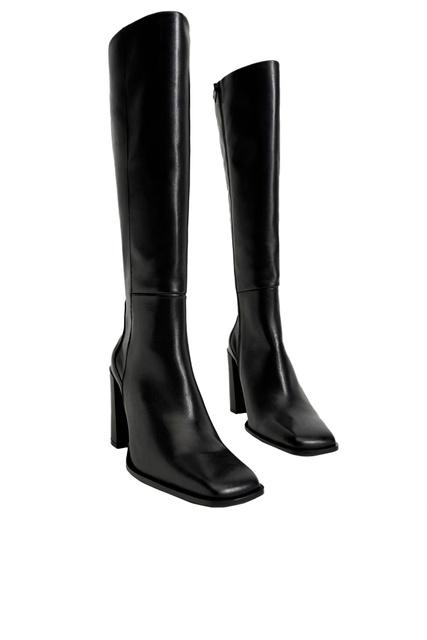 Кожаные сапоги SOFI на высоком каблуке|Основной цвет:Черный|Артикул:17094765 | Фото 2