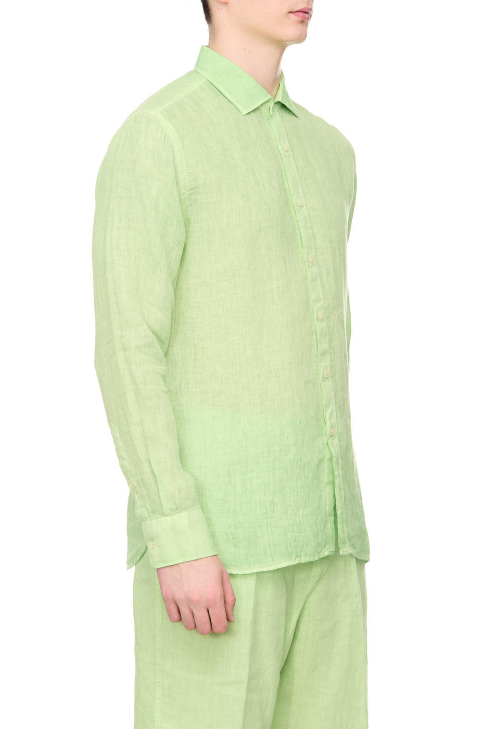Мужской 120% Lino Рубашка из чистого льна (цвет ), артикул Y0M13110000115S00 | Фото 3