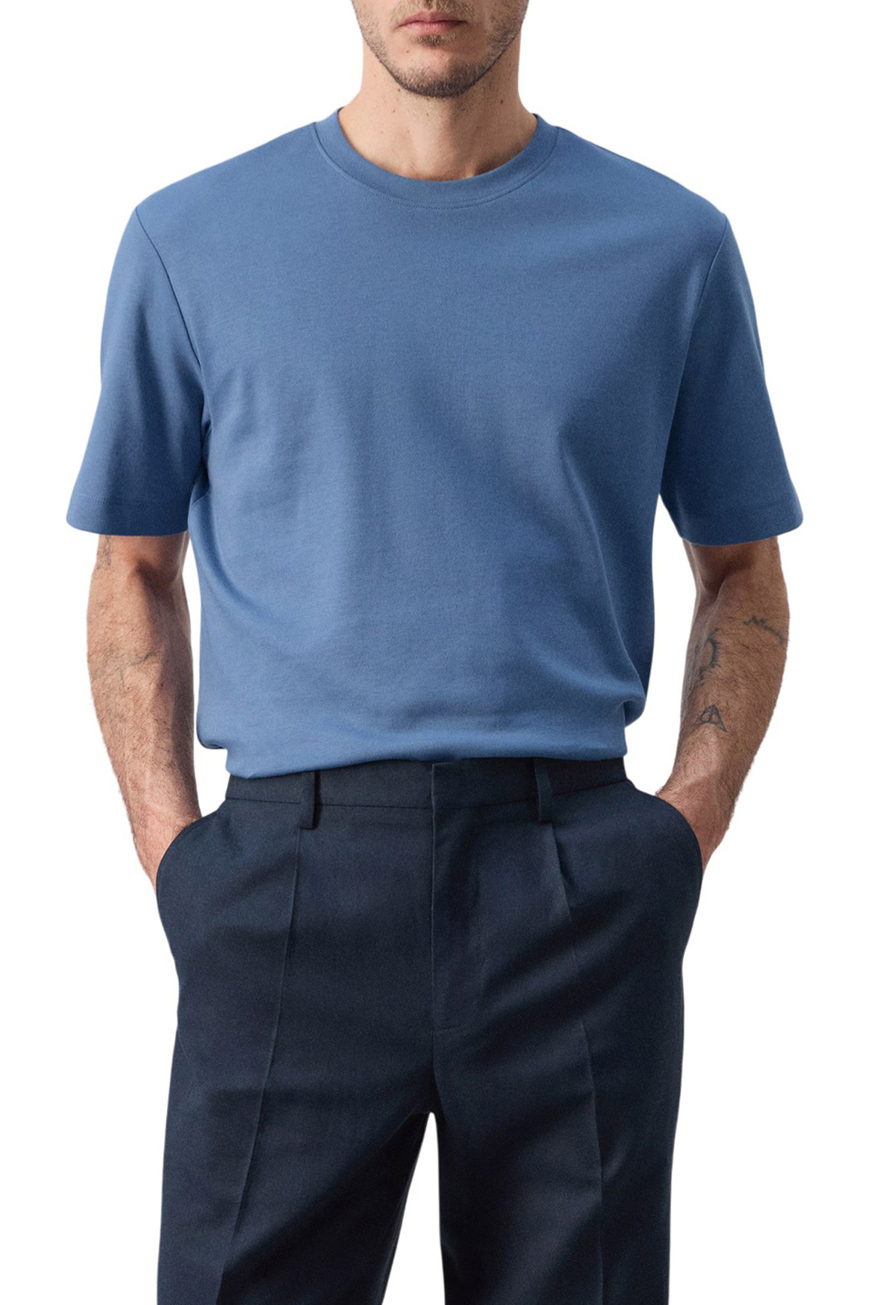 Мужской Mango Man Футболка KIMI из хлопка (цвет ), артикул 27041262 | Фото 3