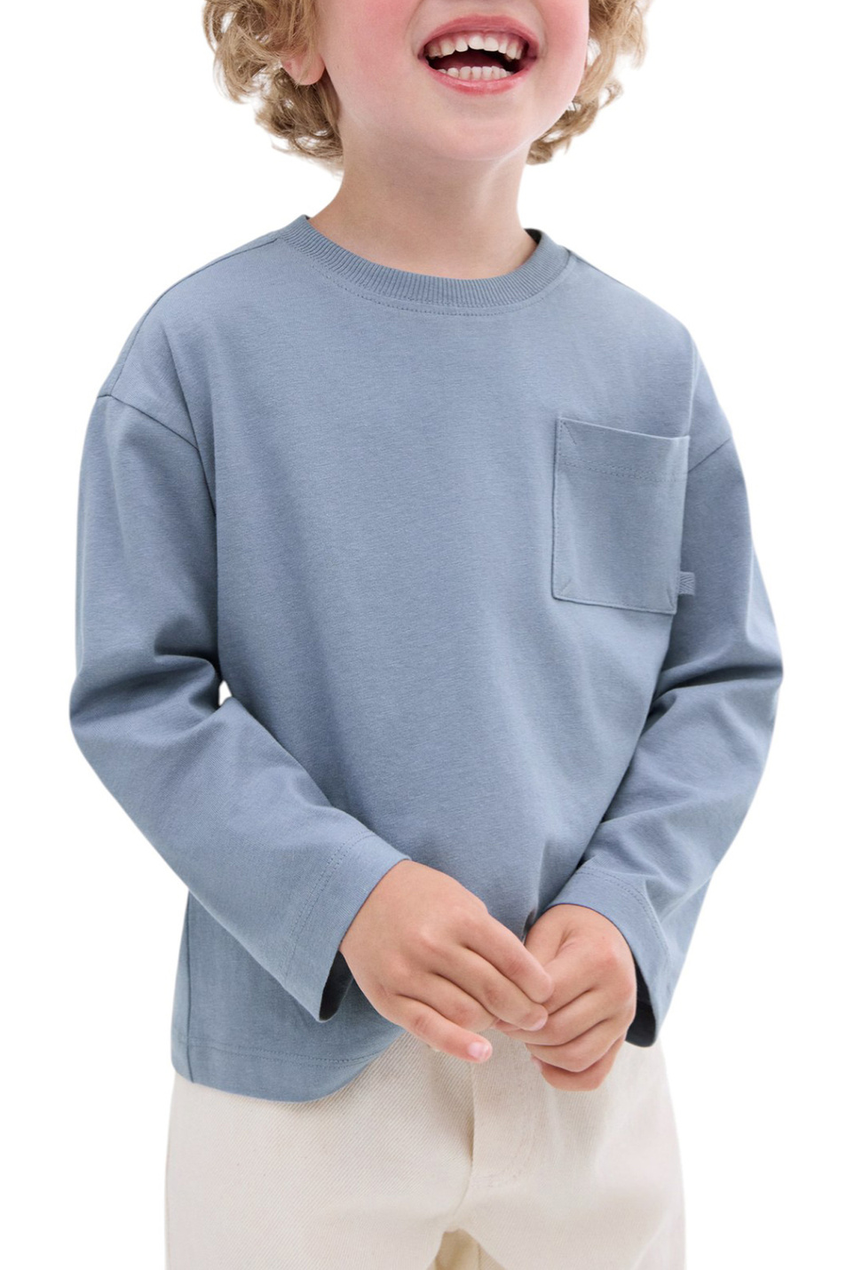 Мальчикам Mango Kids Лонгслив BASICAB1 с накладным карманом (цвет ), артикул 17042909 | Фото 4