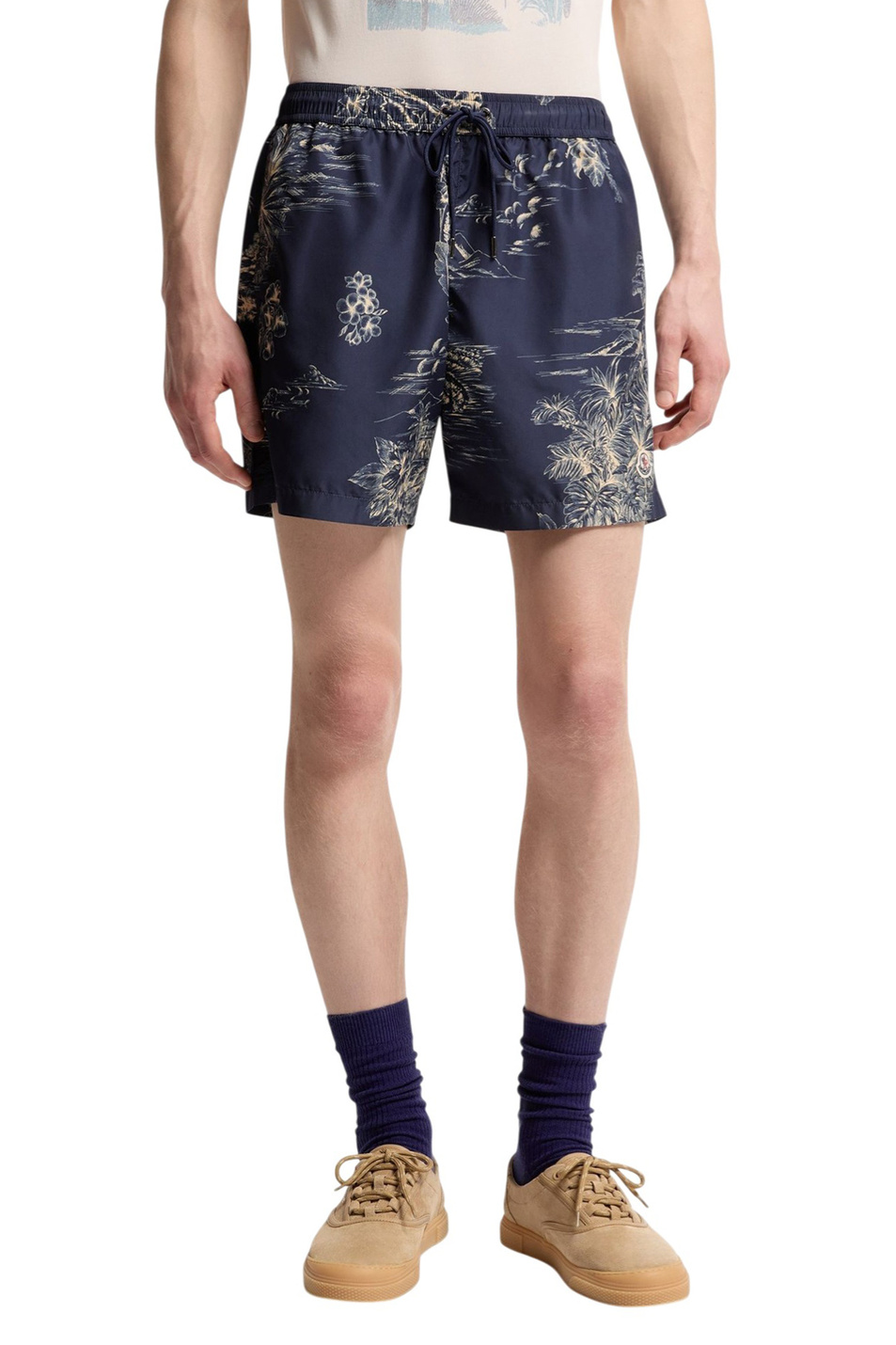 Шорты для плавания с принтом|Основной цвет:Синий Мужской Moncler Шорты для плавания с принтом (цвет ), артикул L10912C00012-599HP | Фото 3