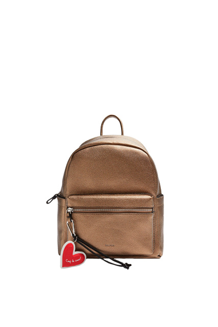 Рюкзак из искусственной кожи с подвеской-сердечком|Основной цвет:Золотой|Артикул:193383 | Фото 1