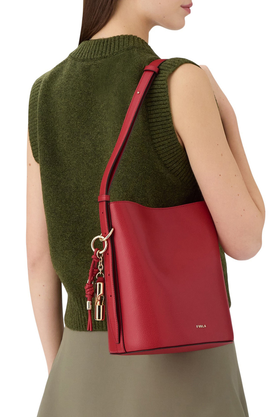 Сумка ROXIE S из натуральной кожи|Основной цвет:Красный Женский Furla Сумка ROXIE S из натуральной кожи (цвет ), артикул WB01875-ARE000 | Фото 6
