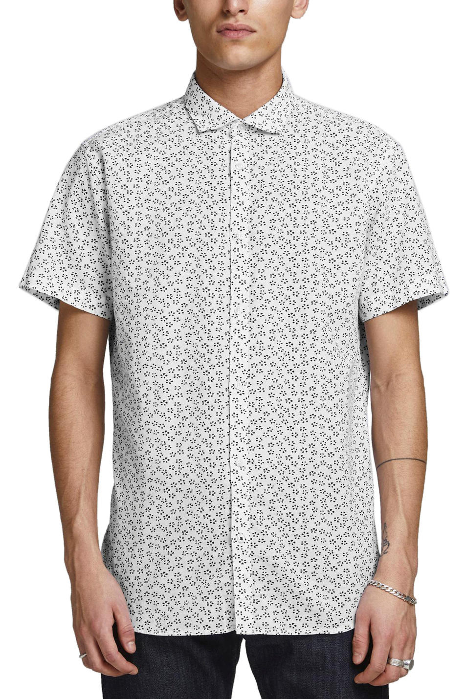 Jack & Jones Рубашка с коротким рукавом и льном в составе (цвет ), артикул 12184859 | Фото 3