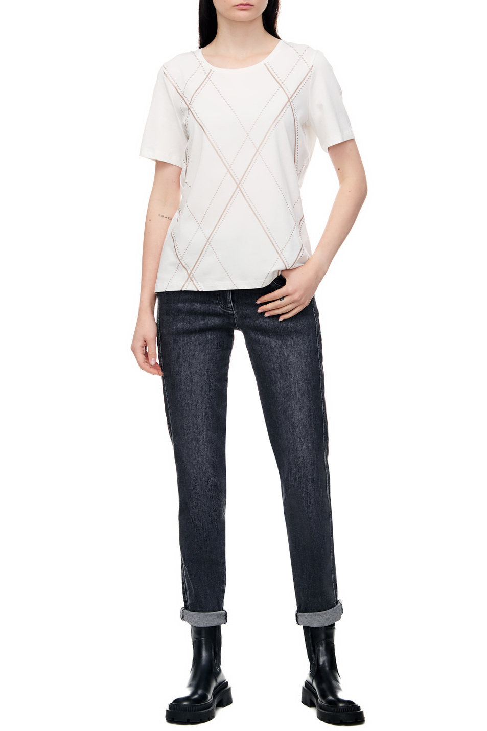 Женский Gerry Weber Футболка из эластичного хлопка (цвет ), артикул 770084-44004 | Фото 3