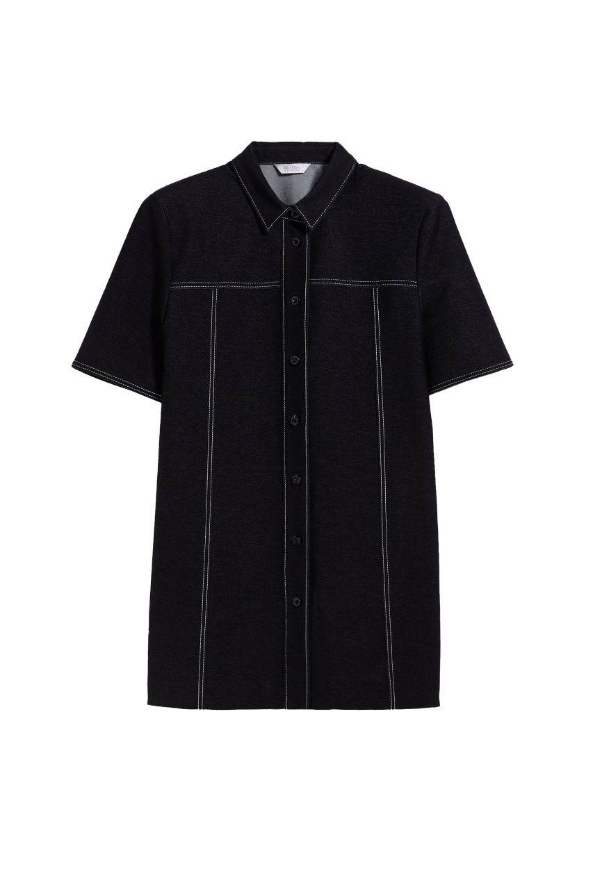 Рубашка REA джинсовая с контрастной строчкой|Основной цвет:Черный|Артикул:2416951018 | Фото 1