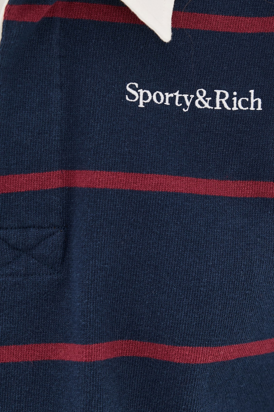 Женский Sporty & Rich Джемпер-поло Serif в полоску (цвет ), артикул ST00862300BL134 | Фото 6