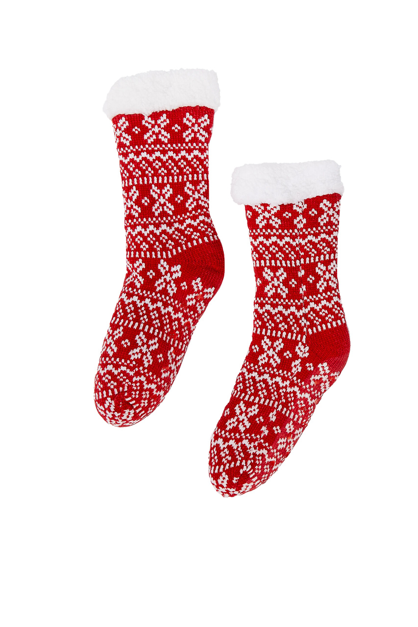 Вязаные носки MILKY с принтом|Основной цвет:Красный|Артикул:6537391 | Фото 1