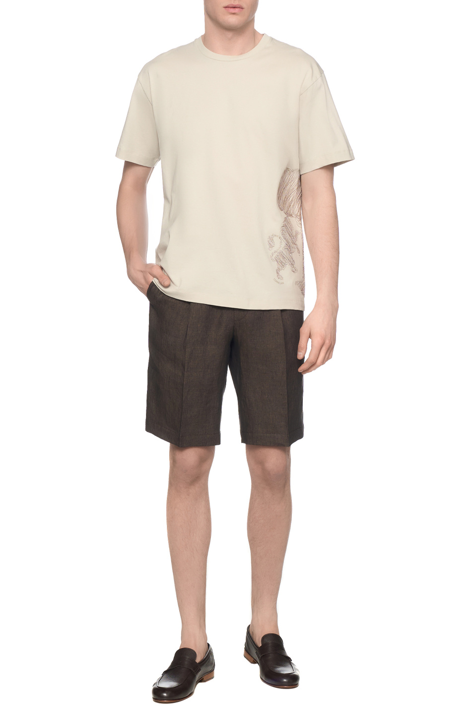 Мужской Corneliani Шорты из льна (цвет ), артикул 274L20-2714159 | Фото 3