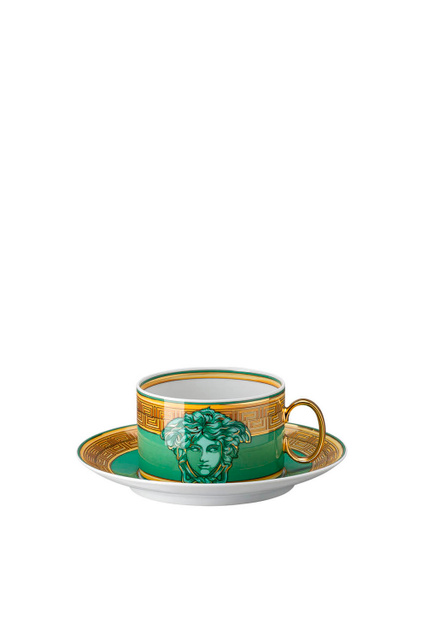 Чашка чайная с блюдцем, 200 мл|Основной цвет:Зеленый|Артикул:19335-403762-14640 | Фото 1
