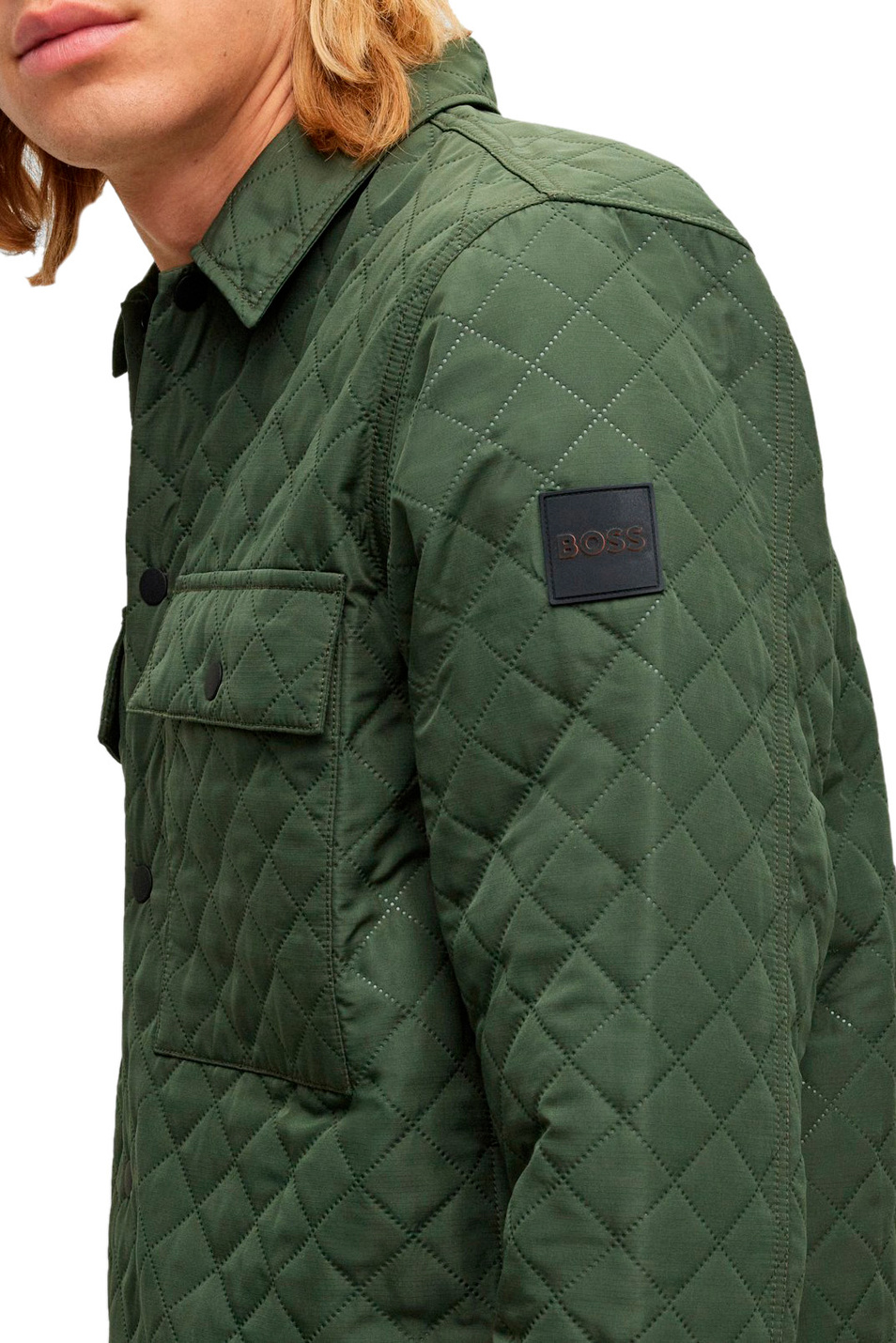 Мужской BOSS Куртка-рубашка свободного кроя с ромбовидной отстрочкой (цвет ), артикул 50484913 | Фото 5