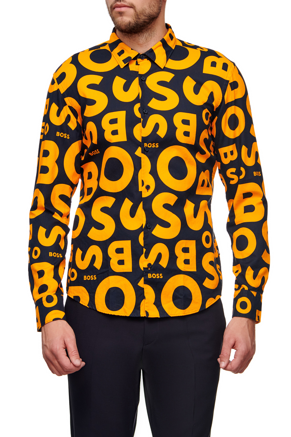 BOSS Рубашка из натурального хлопка с логотипированным принтом (цвет ), артикул 50473837 | Фото 1